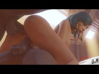 pharah - slave for big black cock; double penetration; anal fucked; big ass; big butt; 3d sex porno hentai; [overwatch]
