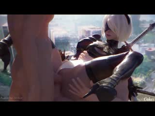 android yorha 2b - group sex; gangbang; double penetration; anal; pussy; riding; stockings; 3d sex porno hentai; [nier:automata]