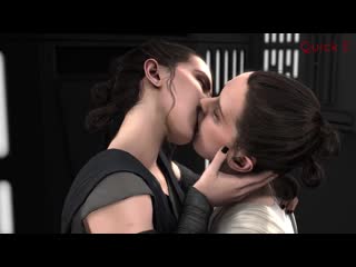 rey x evil rey (rey skywalker) - yuri; lesbian; kissjob; licking; lipfuck; 3d sex porno hentai; [star wars]