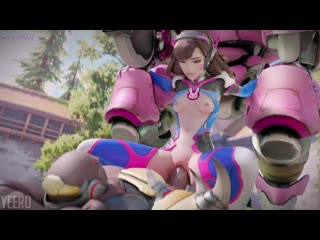 d va - riding; vaginal fucked; small tits; pussy view; stockings; 3d sex porno hentai; [overwatch]