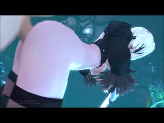 yorha 2b - forest fantasy ; doggystyle; anal fucked; stockings 3d sex porno hentai (by scathachalter) [nier:automata]