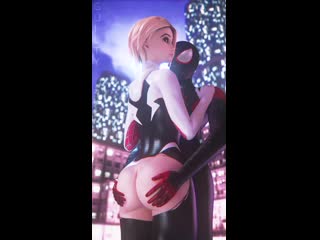 gwen stacy - slap on the ass; big ass; stockings; 3d sex porno hentai; [marvel; spider-man]