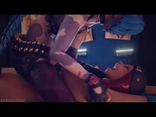 jinx x akali - tickles; forced; bdsm; tits view; pussy view; 3d sex porno hentai; (by baronstrap) [league of legends]