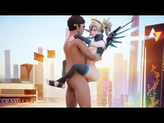 mercy - sex on the roof; domination; riding; vaginal fucked; stockings; kissjob; 3d sex porno hentai; [overwatch]
