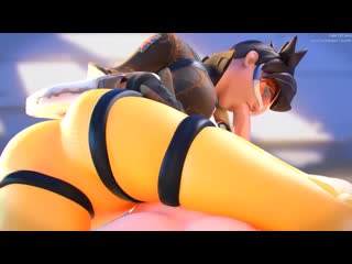 tracer - ass view; oral sex; minet; blowjob; deepthroat; facefuck; 3d sex porno hentai; (by cakeofcakes) [overwatch]