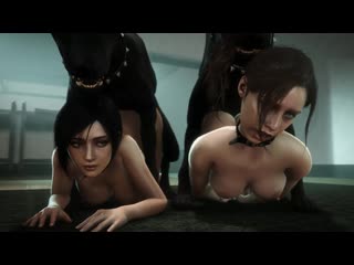 ada wong x claire redfield - doggystyle; vaginal fucked; 3d sex porno hentai; [resident evil]