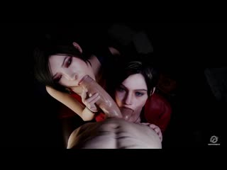 claire redfield x ada wong - blowjob; 3d porno sex hentai [resident evil]